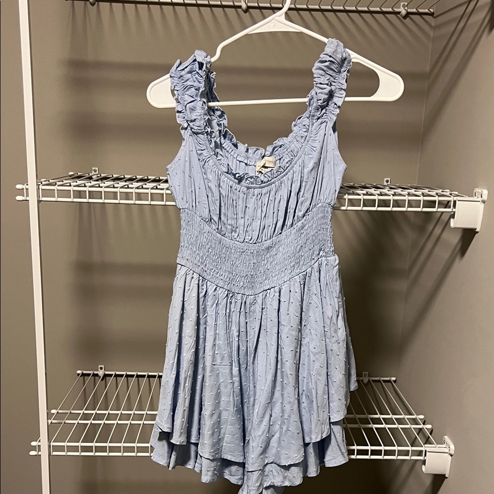 Urban Outfitters Light Blue Ruffled Dress